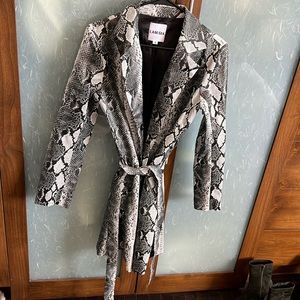snakeskin pattern trench coat